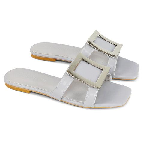 Yellow | XY London | Yellow Sandals,Yellow Flat Sandals,Yellow Square Toe Shoes,Yellow Slides