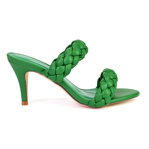 Green | XY London | green heels,green high heels,green mid heels,green mules,green woven strap heels