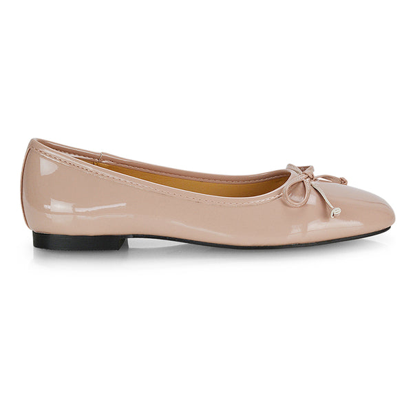 Lizzy Bow Detailing Flat Square Toe Ballerina Pump Shoes