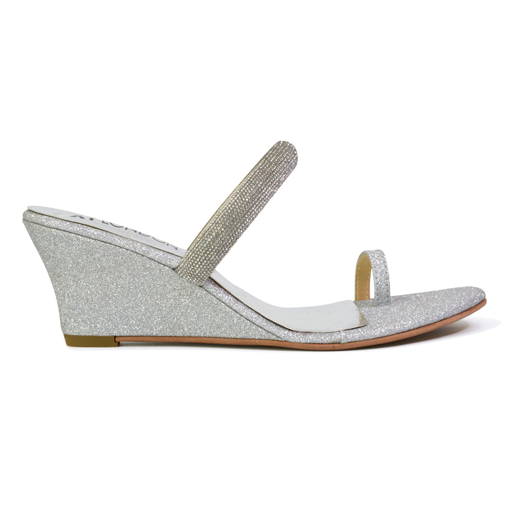 Silver | XY London | silver wedges,silver wedge heels,silver wedge sandals,silver wedge heel sandals,silver wedge shoes,silver diamante wedge heels