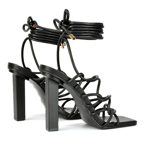 Orange | XY London | orange heels,orange high heels,orange lace up heels,orange strappy heels