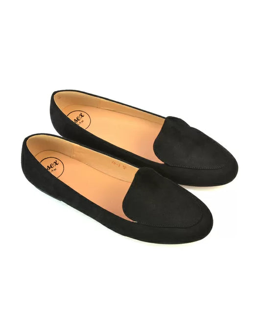 comfortable black slip on flat school shoes loafers- perfect for school, work, office wear and everyday wear.