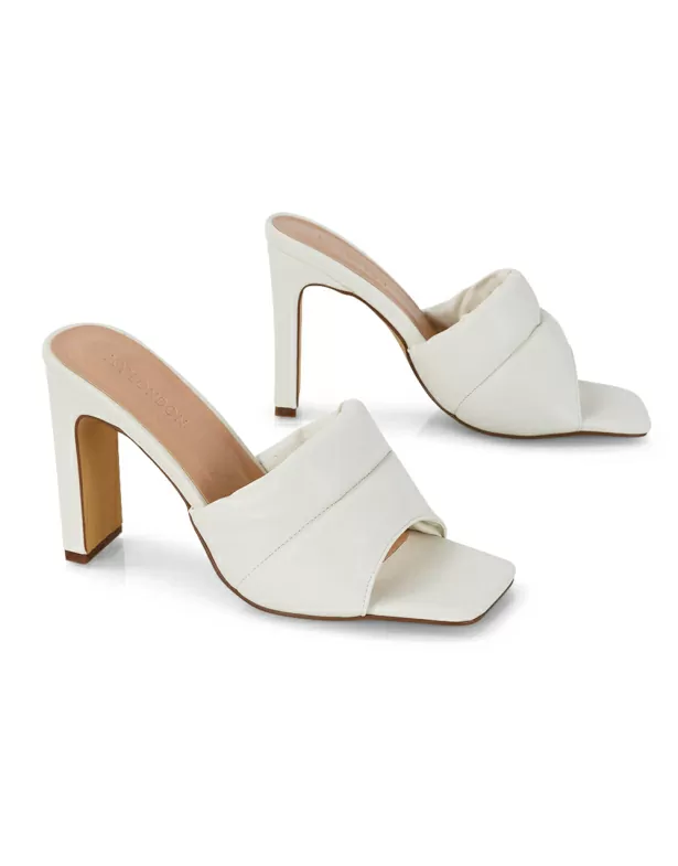 slip on white heels